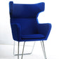 43' Blue Fabric Wool and Polyester Lounge Chair By Homeroots | Accent Chairs | Modishstore