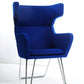 43' Blue Fabric Wool and Polyester Lounge Chair By Homeroots | Accent Chairs | Modishstore