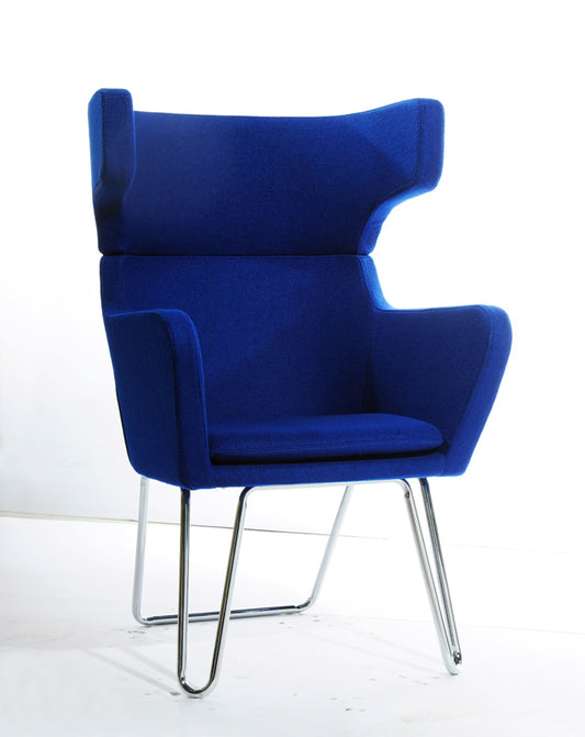 43' Blue Fabric Wool and Polyester Lounge Chair By Homeroots | Accent Chairs | Modishstore