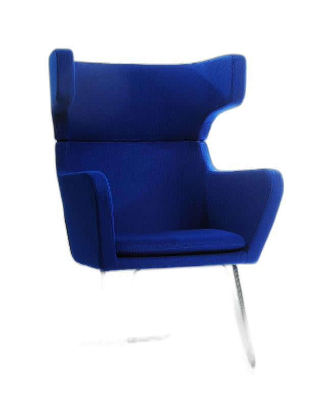 43' Blue Fabric Wool and Polyester Lounge Chair By Homeroots | Accent Chairs | Modishstore - 3