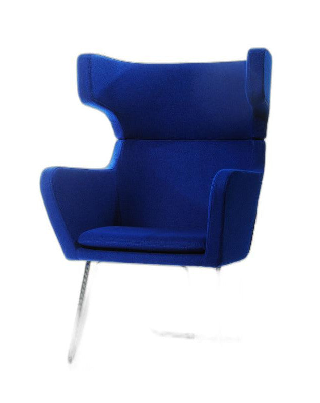 43' Blue Fabric Wool and Polyester Lounge Chair By Homeroots | Accent Chairs | Modishstore - 4
