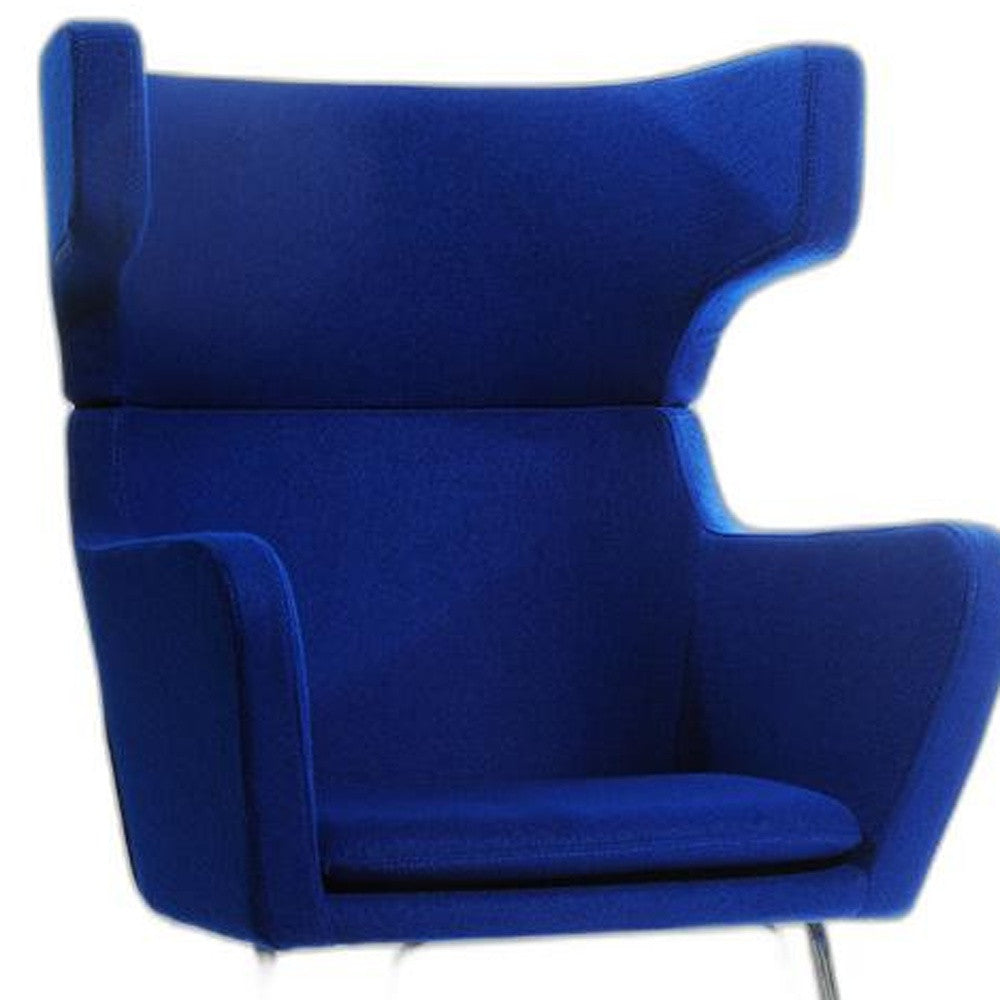 43' Blue Fabric Wool and Polyester Lounge Chair By Homeroots | Accent Chairs | Modishstore - 5