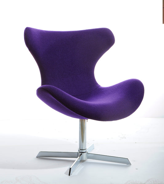 33' Purple Fabric Polyester and Wool Lounge Chair By Homeroots | Accent Chairs | Modishstore