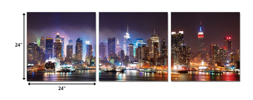 24" Multicolor Canvas 3 Panels Photo By Homeroots - 283992 | Wall Decor | Modishstore - 2