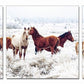 24" Multicolor Canvas 3 Horizontal Panels Horses Photo By Homeroots