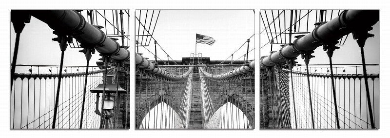 24" Black and White Canvas 3 Horizontal Panels Photo By Homeroots | Wall Decor | Modishstore - 3