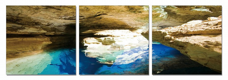 24" Canvas 3 Panels Blue Grotto Color Photo By Homeroots | Wall Decor | Modishstore