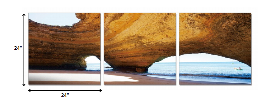 24" Multicolor Canvas 3 Horizontal Panels Photo By Homeroots | Wall Decor | Modishstore - 2