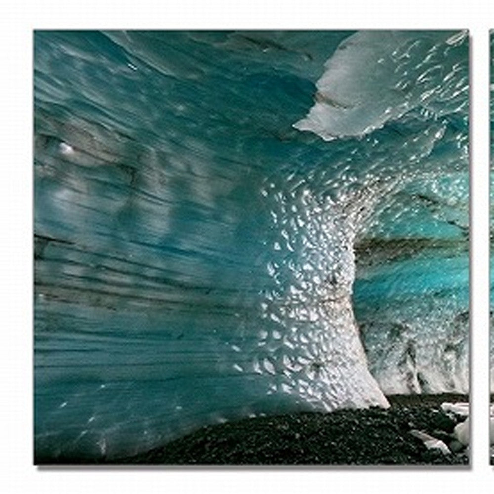 24" Multicolor Canvas 3 Horizontal Panels Ice Cave Photo By Homeroots | Wall Decor | Modishstore - 4