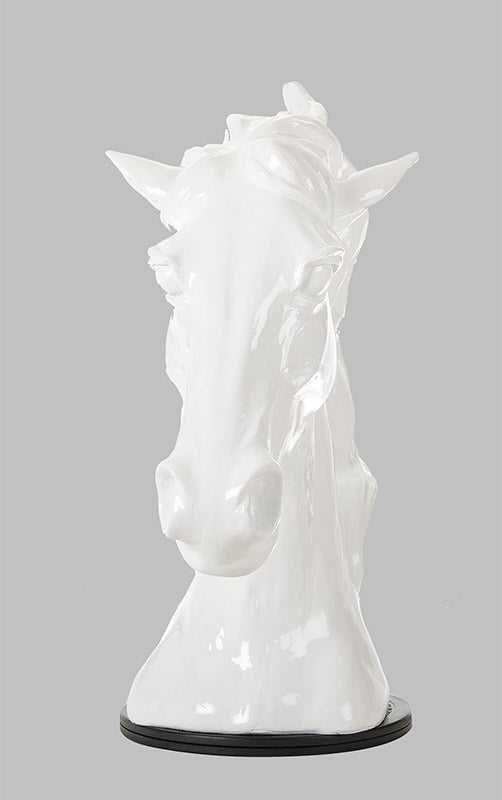 11" White Polyresin Horse Head Sculpture By Homeroots | Sculptures | Modishstore - 2
