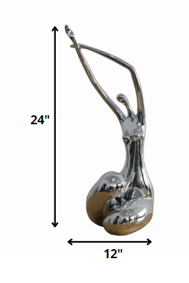 24" Silver Polyresin Sculpture By Homeroots | Sculptures | Modishstore - 2