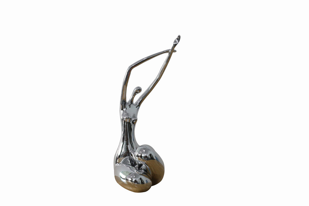 24" Silver Polyresin Sculpture By Homeroots | Sculptures | Modishstore - 3