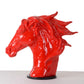 11" Red Polyresin Horse Head Sculpture By Homeroots | Sculptures | Modishstore