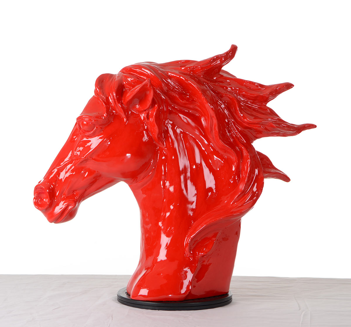 11" Red Polyresin Horse Head Sculpture By Homeroots | Sculptures | Modishstore