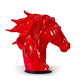 11" Red Polyresin Horse Head Sculpture By Homeroots | Sculptures | Modishstore - 2