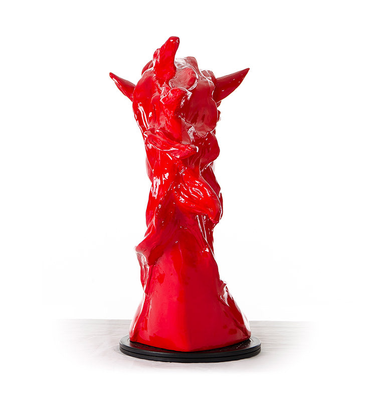 11" Red Polyresin Horse Head Sculpture By Homeroots | Sculptures | Modishstore - 4