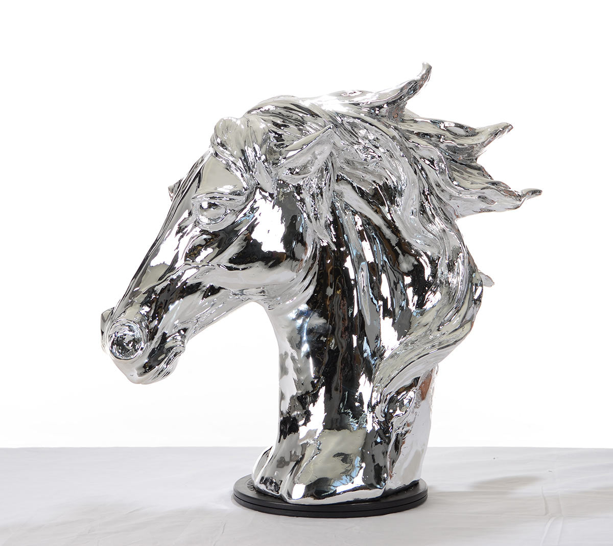 Modern Silver Horse Head Sculpture By Homeroots | Sculptures | Modishstore