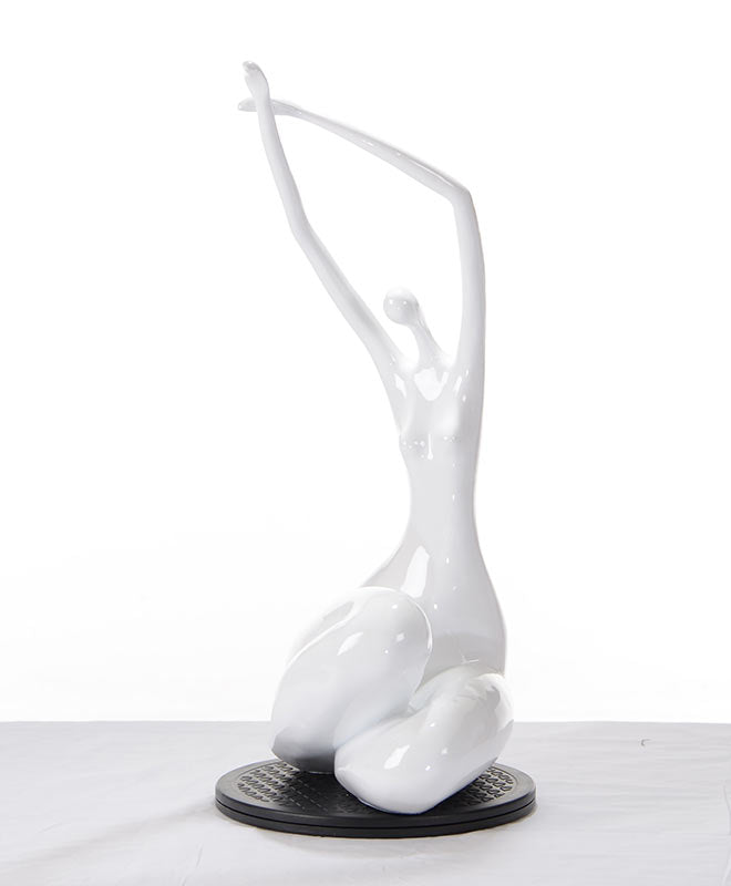 24" White Lass Sculpture By Homeroots | Sculptures | Modishstore - 2