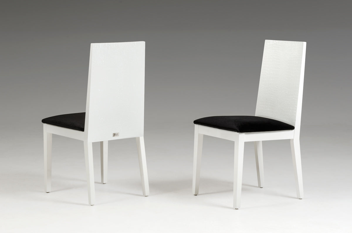 Two 36' White Fabric Dining Chairs By Homeroots | Dining Chairs | Modishstore - 2