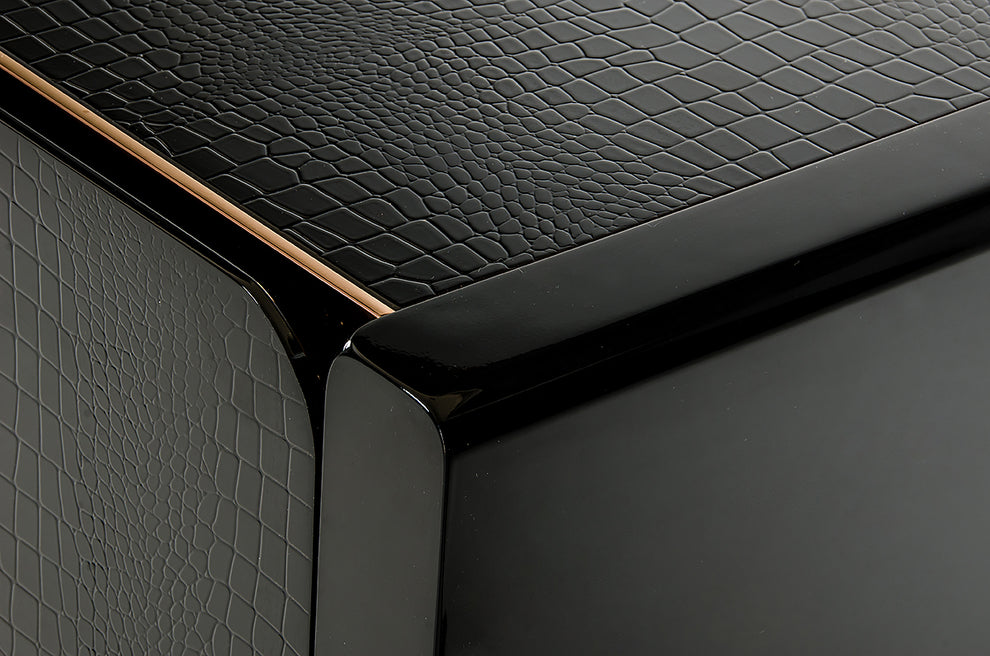 32' Black Crocodile And Rosegold Mdf Buffet By Homeroots | Sideboards | Modishstore - 3