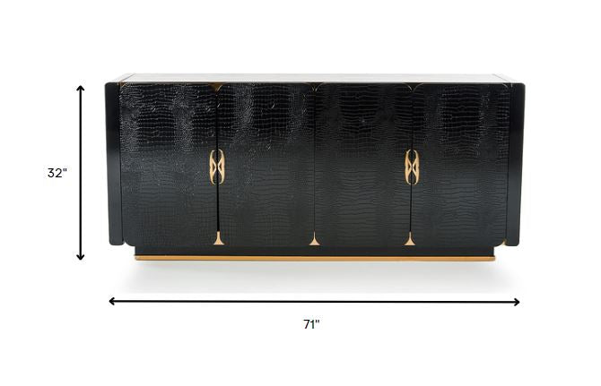 32' Black Crocodile And Rosegold Mdf Buffet By Homeroots | Sideboards | Modishstore - 6