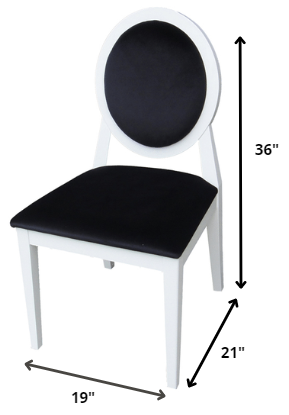 Two 36' White Lacquer Black Fabric Side Chairs By Homeroots | Dining Chairs | Modishstore - 2