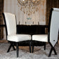 Two 43.5' White Leatherette And Black Wood Dining Chairs With X Shaped Rear Legs By Homeroots | Dining Chairs | Modishstore