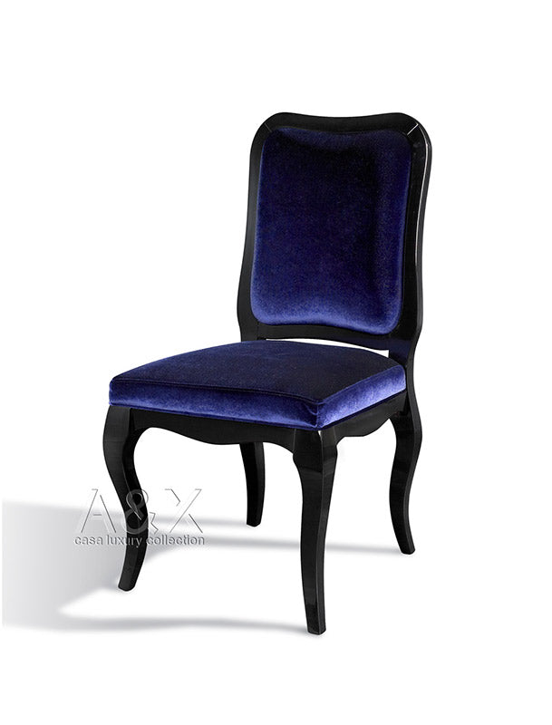 Two 39.4' Purple Velvet And Wood Side Chairs By Homeroots | Dining Chairs | Modishstore