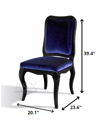 Two 39.4' Purple Velvet And Wood Side Chairs By Homeroots | Dining Chairs | Modishstore - 2