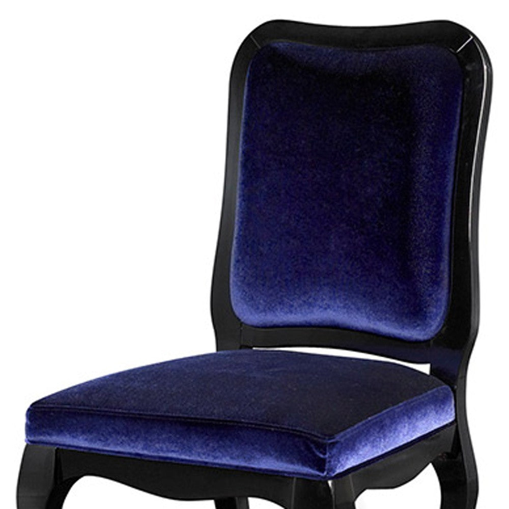 Two 39.4' Purple Velvet And Wood Side Chairs By Homeroots | Dining Chairs | Modishstore - 4