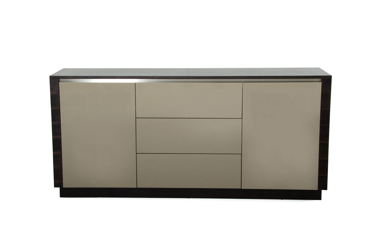 33' Oak And Grey Gloss Veneer And Mdf Buffet By Homeroots | Sideboards | Modishstore