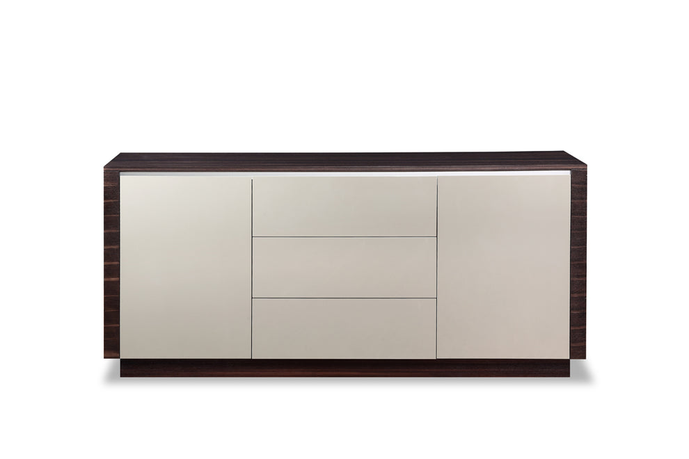 33' Oak And Grey Gloss Veneer And Mdf Buffet By Homeroots | Sideboards | Modishstore - 2