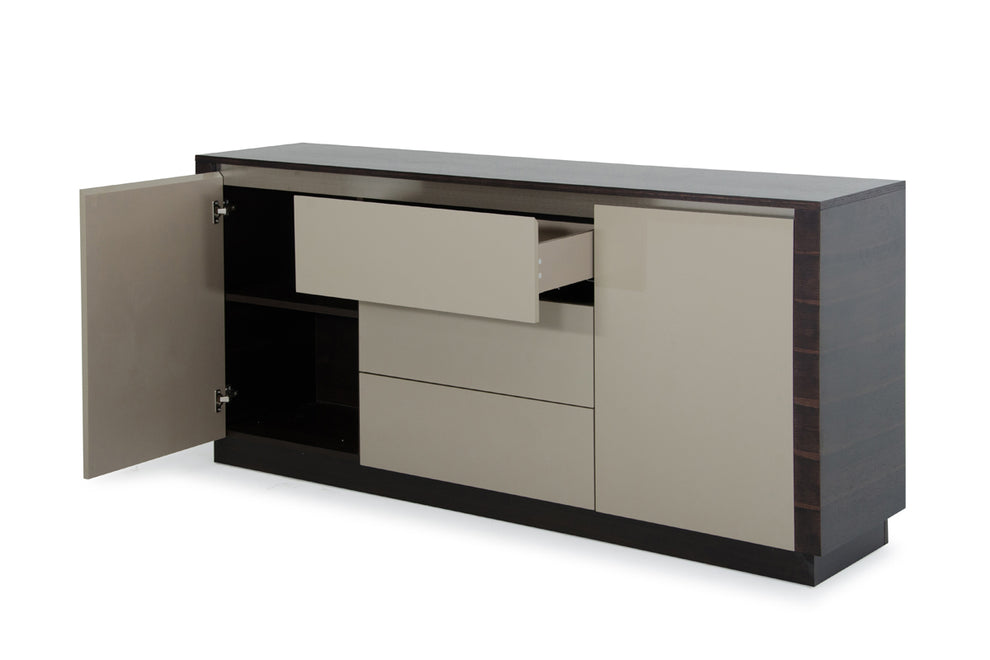 33' Oak And Grey Gloss Veneer And Mdf Buffet By Homeroots | Sideboards | Modishstore - 3