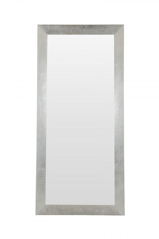 83" Silver Crocodile Glass Floor Mirror By Homeroots | Mirrors | Modishstore