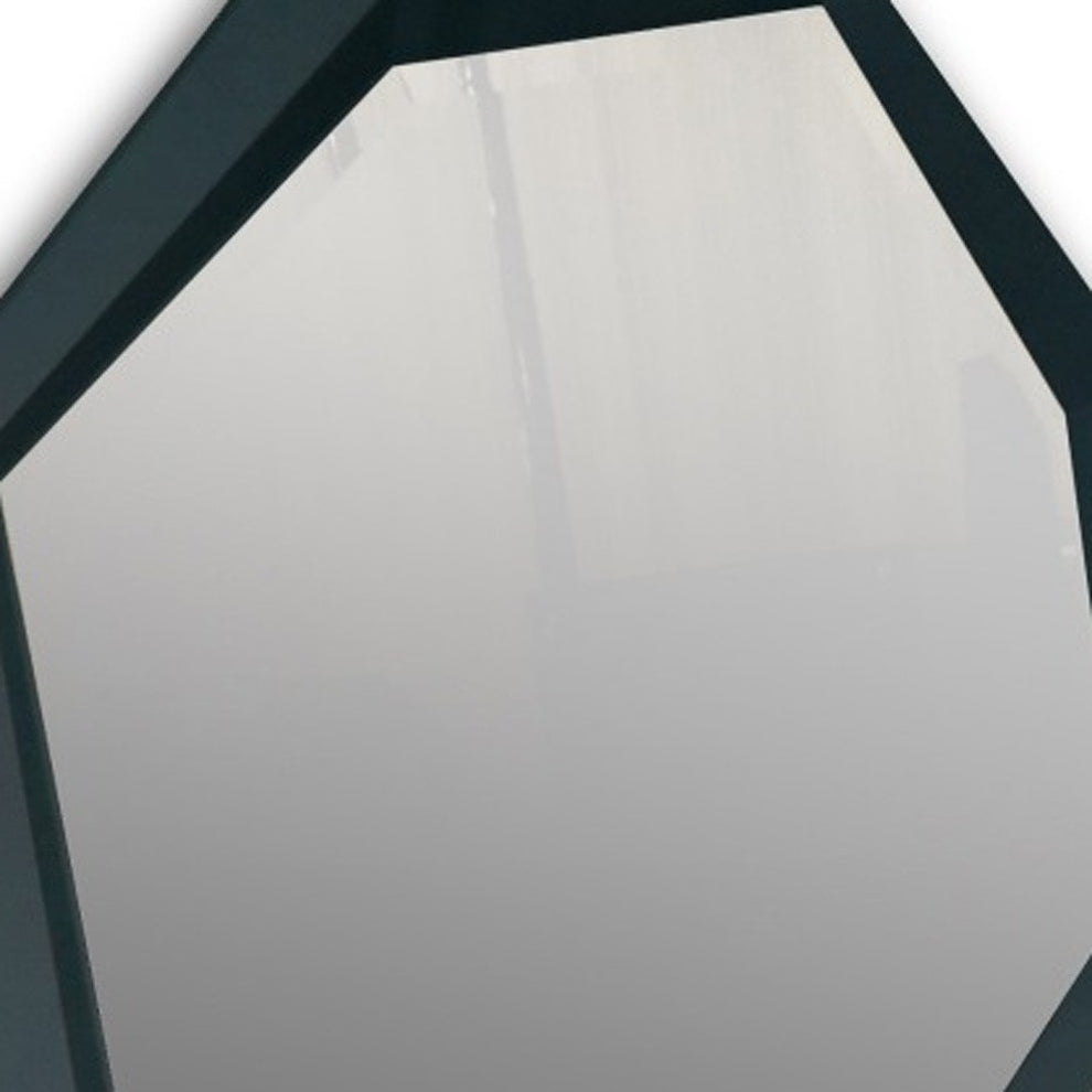 47" Black Crocodile Lacquer Mirror By Homeroots | Mirrors | Modishstore - 4