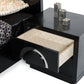 24' Croc Black Lacquer Faux Crocodile 2 Drawer Nightstand By Homeroots | Nightstands | Modishstore - 2
