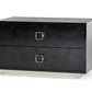 Croc Black Lacquer Faux Crocodile 2 Drawer Nightstand By Homeroots | Nightstands | Modishstore