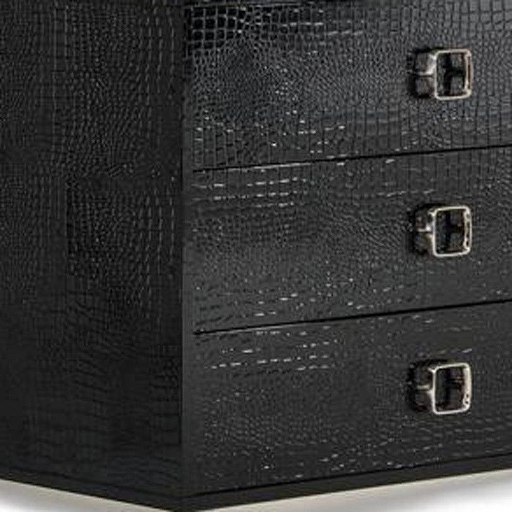 26' Black Crocodile Mdf Dresser By Homeroots | Dressers | Modishstore - 6