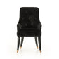 38' Black Velvet Fabric Dining Chair By Homeroots | Dining Chairs | Modishstore - 3