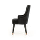 38' Black Velvet Fabric Dining Chair By Homeroots | Dining Chairs | Modishstore - 4