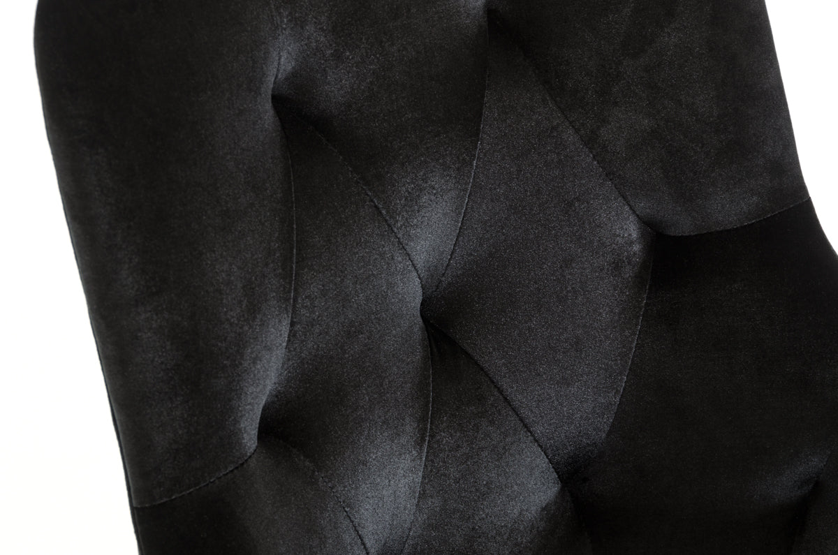 38' Black Velvet Fabric Dining Chair By Homeroots | Dining Chairs | Modishstore - 5