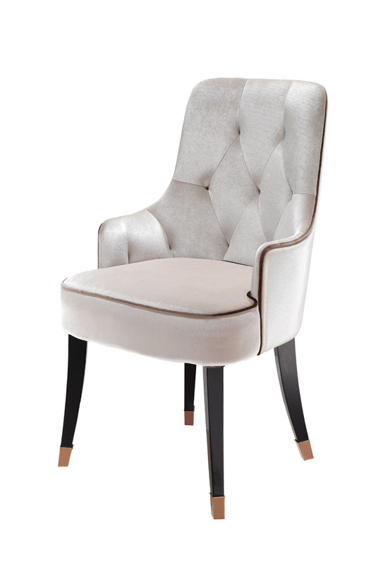 38' White Velvet Fabric Dining Chair By Homeroots | Dining Chairs | Modishstore - 3