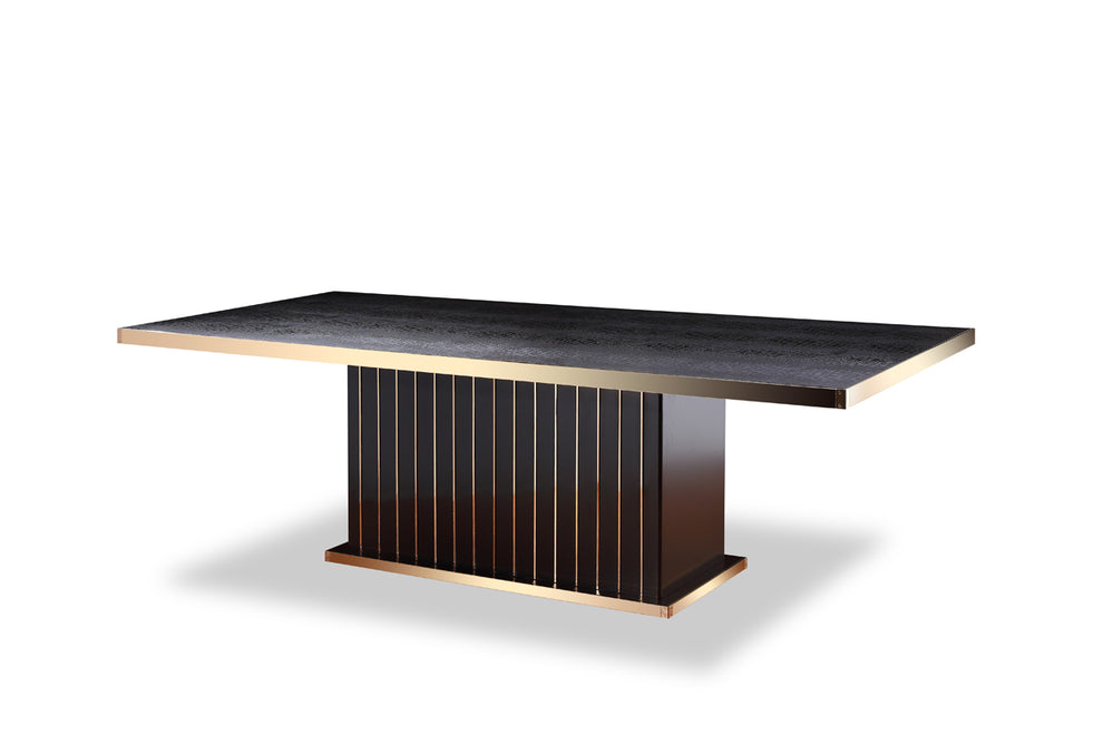 30' Black Crocodile And Rosegold Dining Table By Homeroots | Dining Tables | Modishstore - 2