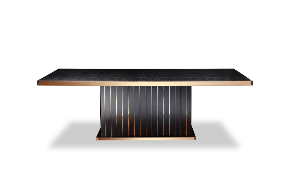 30' Black Crocodile And Rosegold Dining Table By Homeroots | Dining Tables | Modishstore - 3
