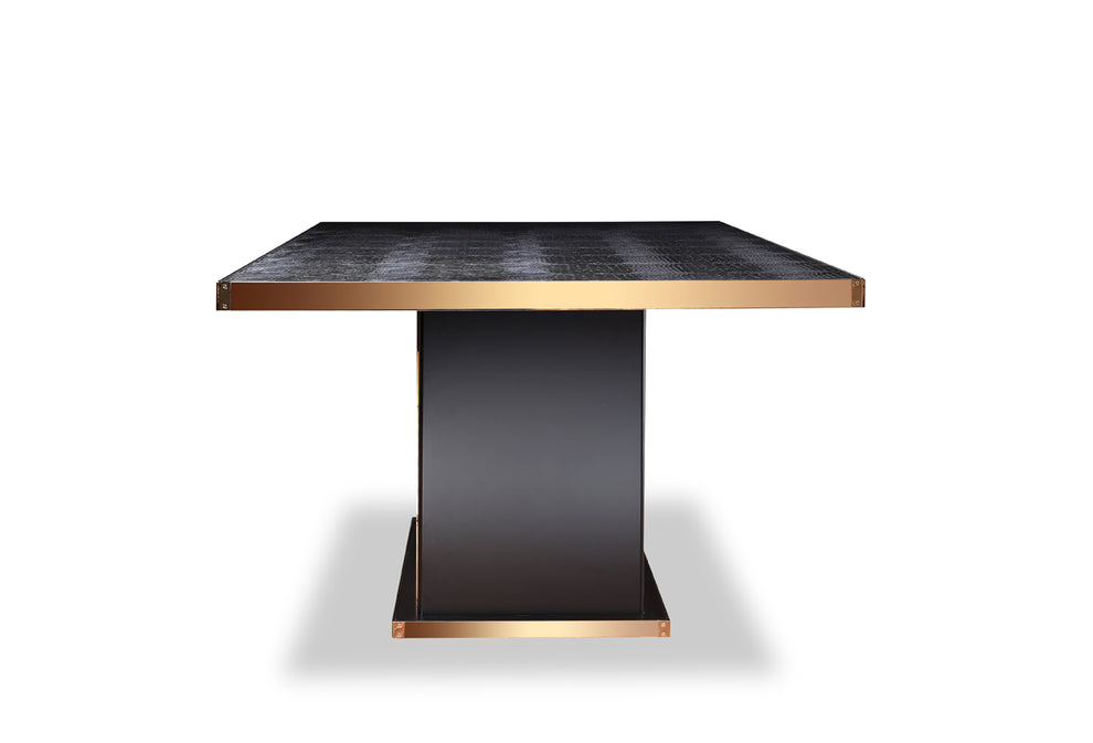 30' Black Crocodile And Rosegold Dining Table By Homeroots | Dining Tables | Modishstore - 4