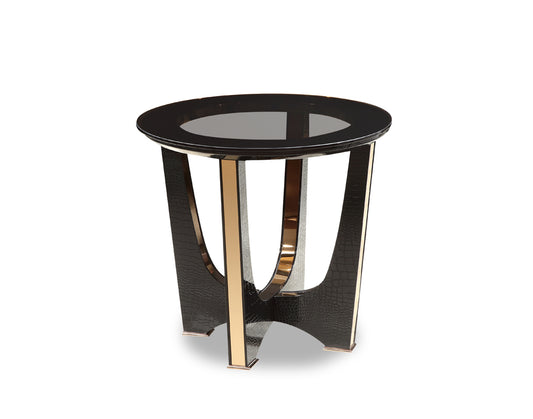 22' Black Crocodile and Rosegold End Table By Homeroots | End Tables | Modishstore
