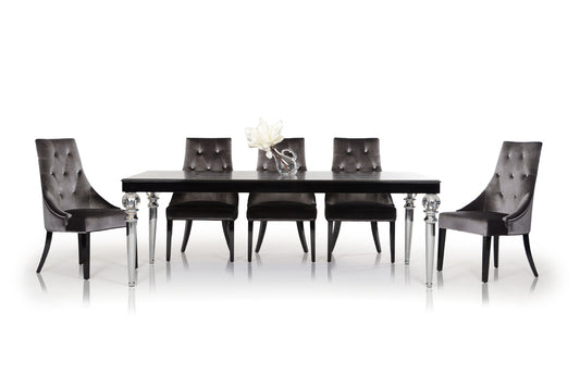 31' Black Crocodile Lacquer Dining Table By Homeroots | Dining Tables | Modishstore