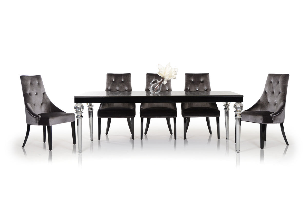 31' Black Crocodile Lacquer Dining Table By Homeroots | Dining Tables | Modishstore - 3