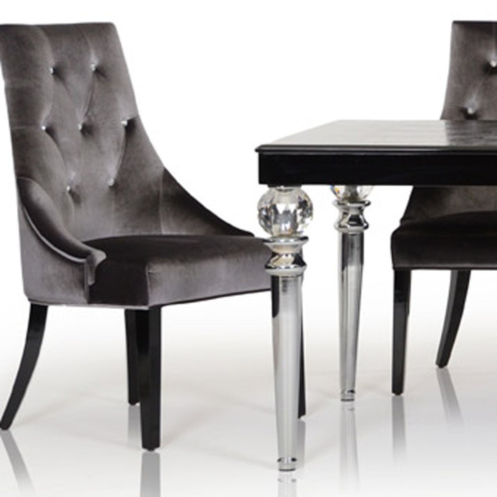 31' Black Crocodile Lacquer Dining Table By Homeroots | Dining Tables | Modishstore - 4
