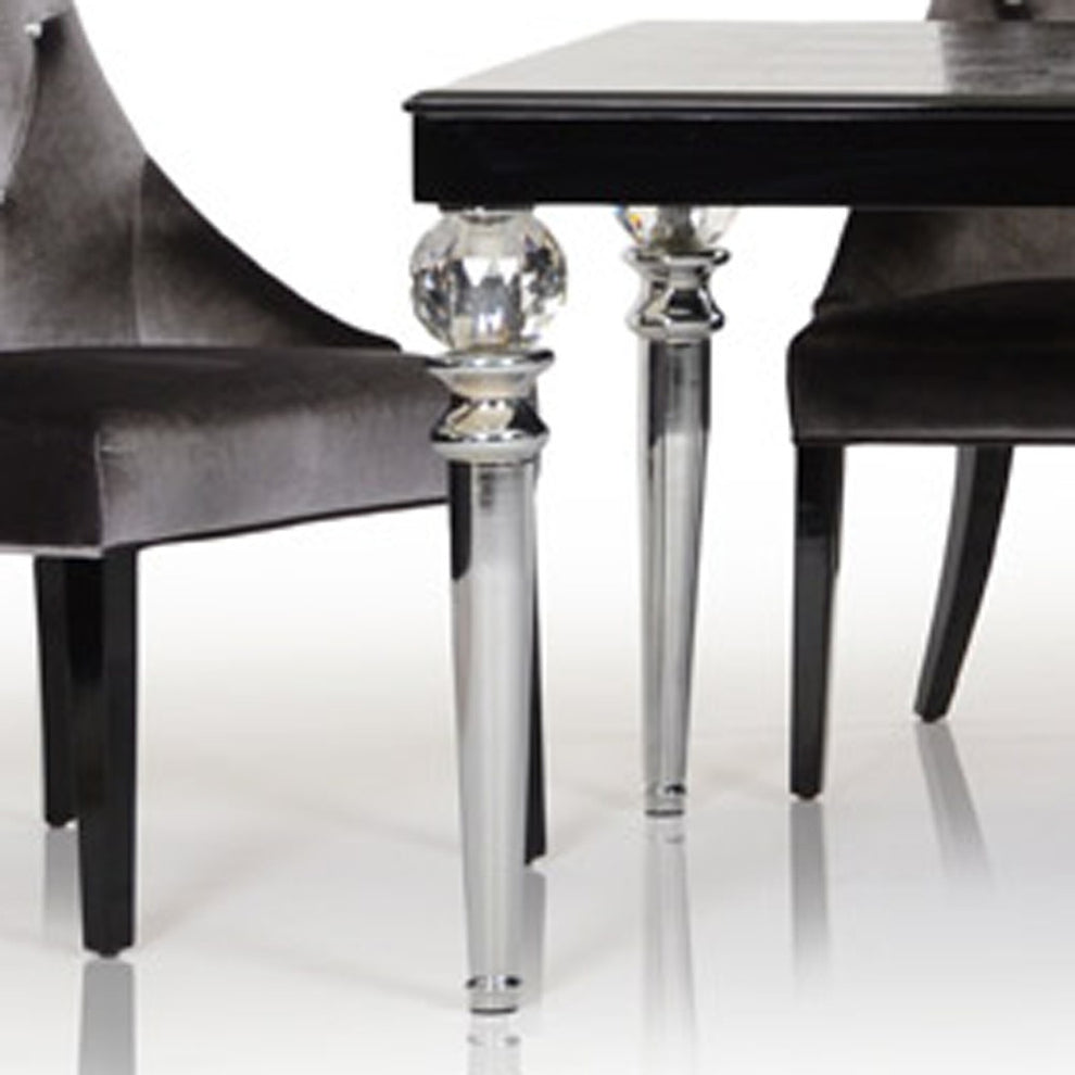 31' Black Crocodile Lacquer Dining Table By Homeroots | Dining Tables | Modishstore - 5